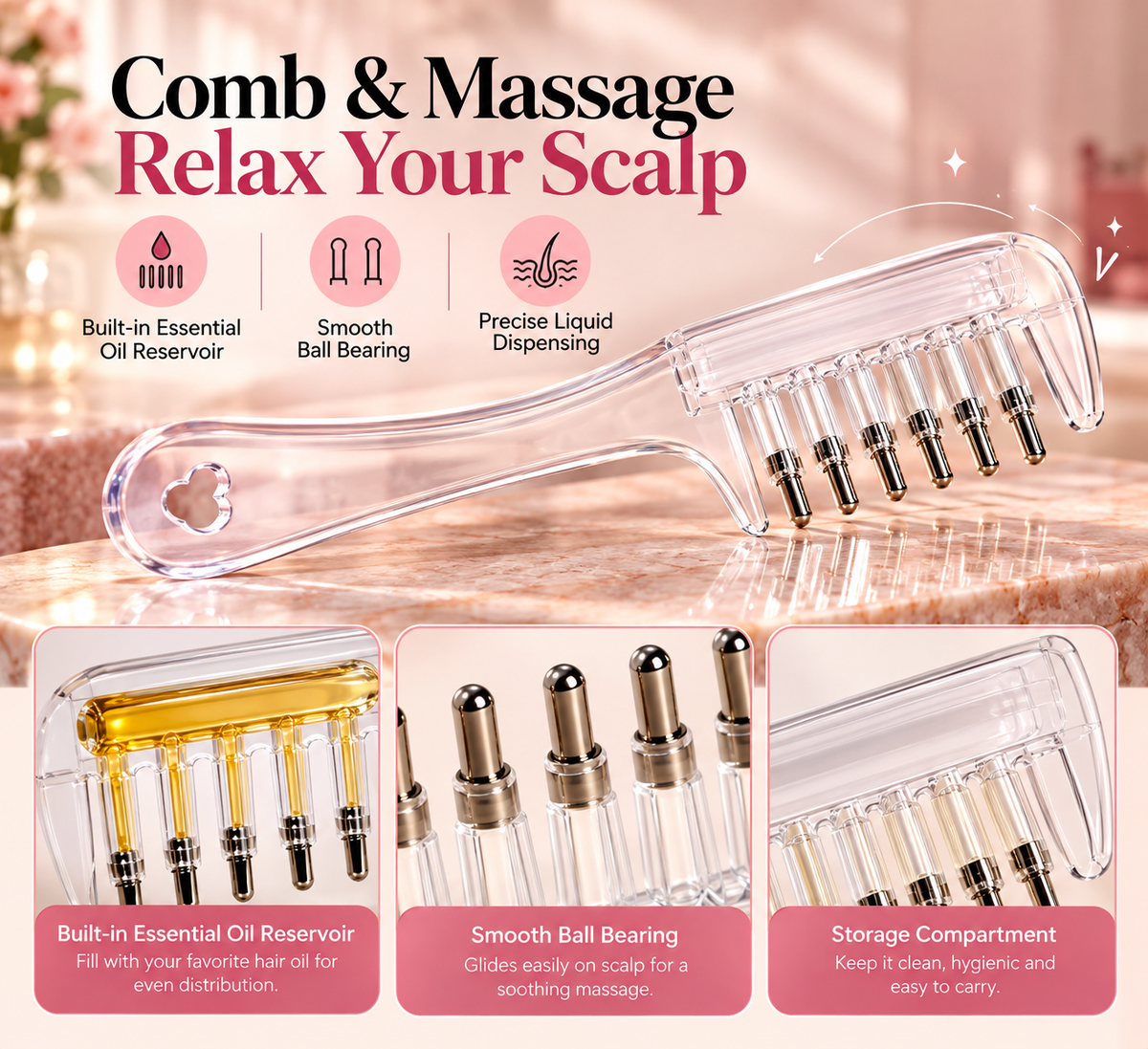 Scalp Oil Applicator Comb